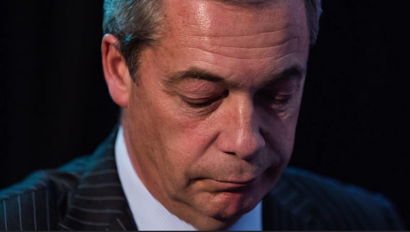 Farage looking very sad
